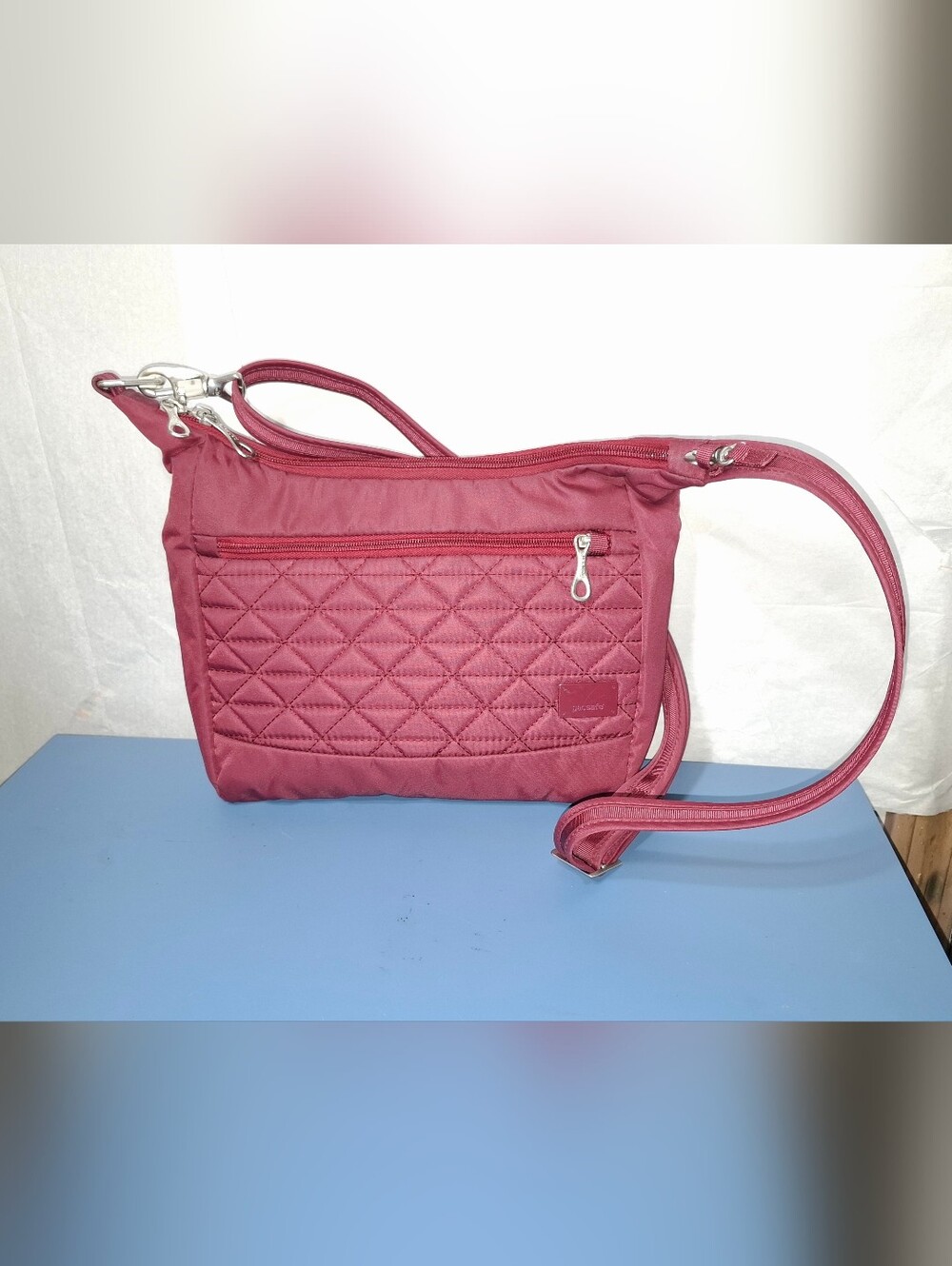 Pacsafe Maroon Citysafe CS - Series Quilted Crossbody Bag - EUC